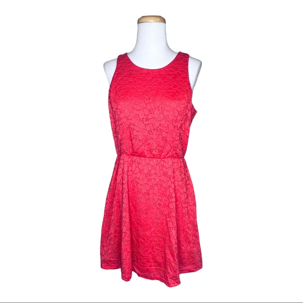 Cotton On Orange A Line Sleeveless Dress Scoop Neck Teardrop Keyhole Back Size L - Picture 8 of 9